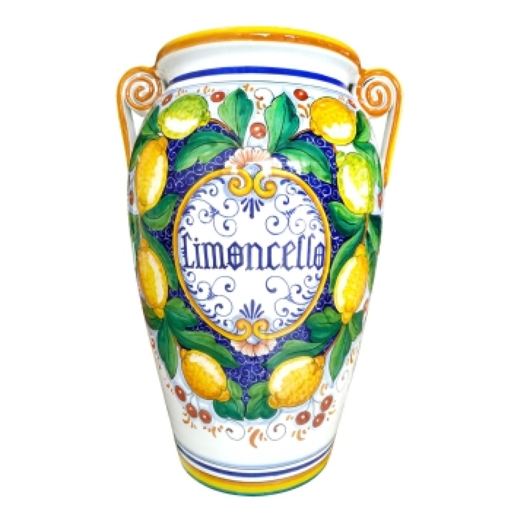 Vase Limoncello en majolique de Deruta peinte à la main